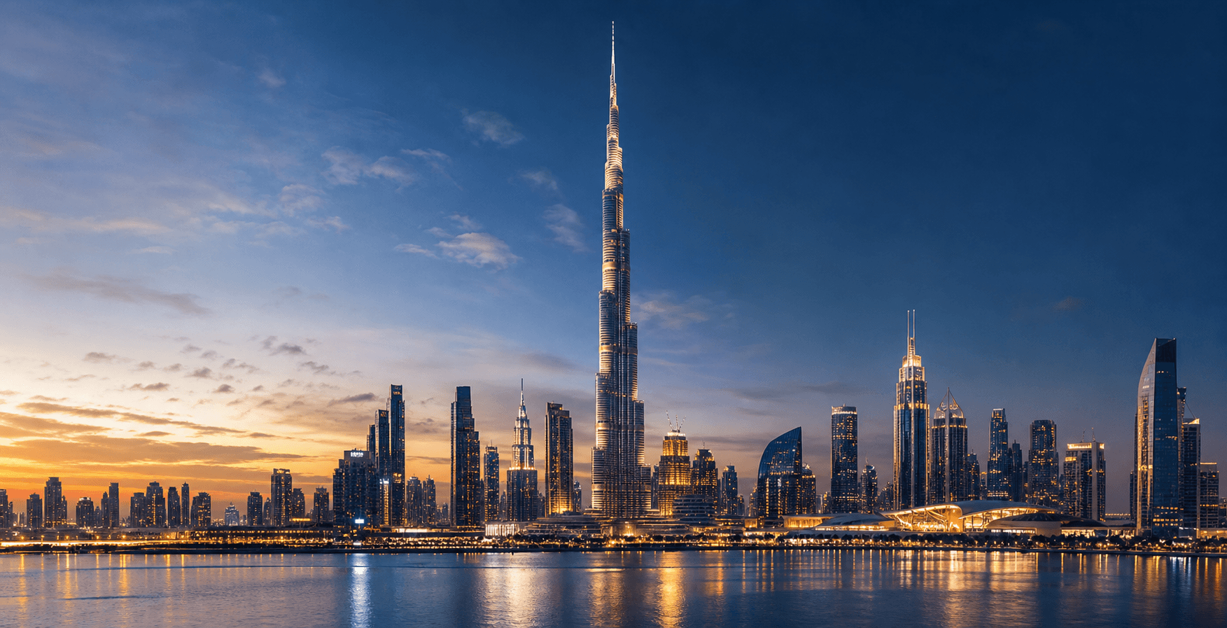 Dubai skyline at night